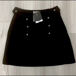 TOPSHOP black high-waisted mini skirt (US 2)